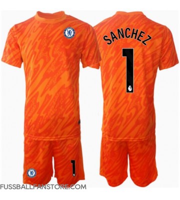 Chelsea Robert Sanchez #1 Torwart Replik Heimtrikot Kinder 2024-25 Kurzarm (+ Kurze Hosen)